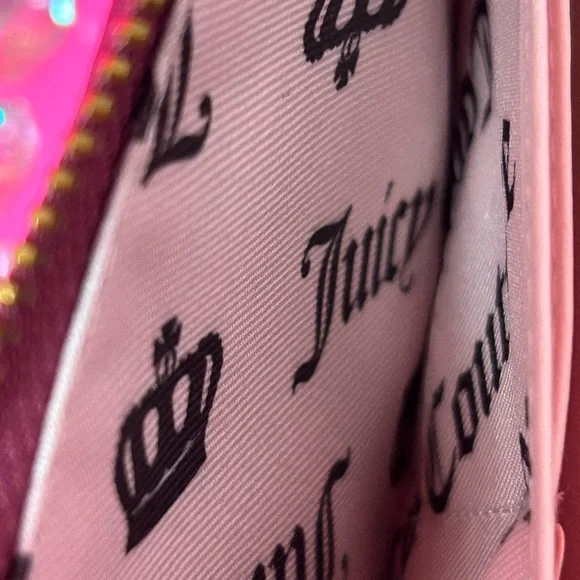 Juicy Couture Plum Zip-Around Wallet with Gold Hardware Approx. 8 x 4 - Picture 15 of 17
